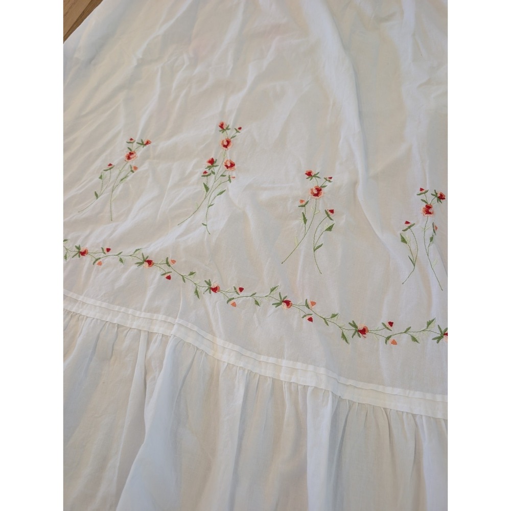 La Cera Long White Nightgown With Embroidery Embellishments Large 100% Cotton - Picture 12 of 16